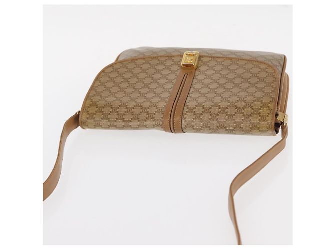 Céline Borsa a Spalla in Tela Macadam CELINE PVC Marrone Oro Auth 156251 D'oro - vista 6