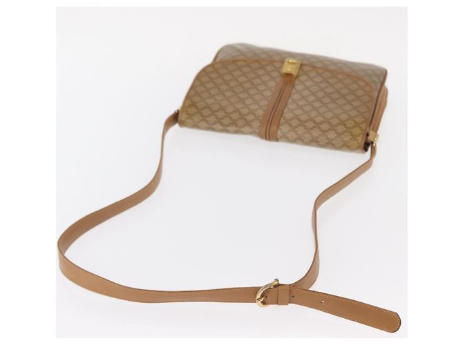 Céline Borsa a Spalla in Tela Macadam CELINE PVC Marrone Oro Auth 156251 D'oro - vista 7