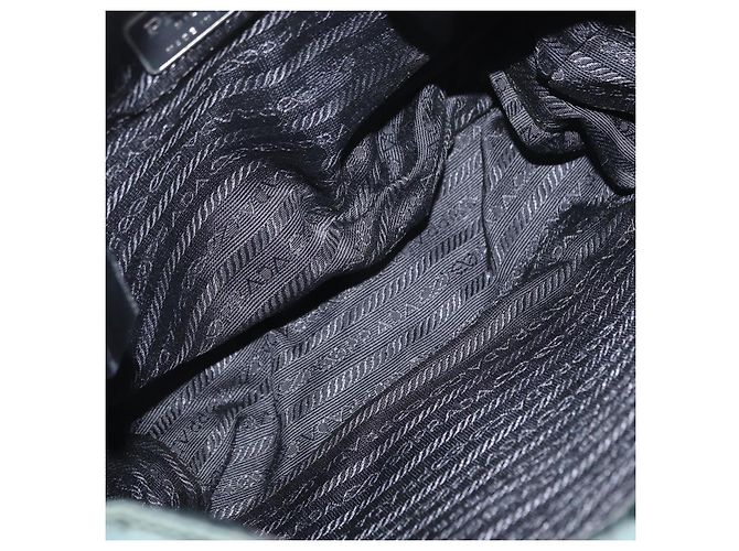 PRADA Borsa a Spalla in Nylon Verde Argento Auth 156244 - vista 11