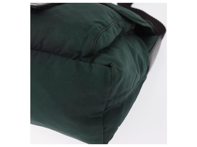 PRADA Borsa a Spalla in Nylon Verde Argento Auth 156244 - vista 15