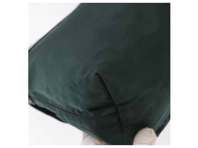 PRADA Borsa a Spalla in Nylon Verde Argento Auth 156244 - vista 16