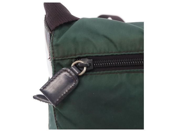 PRADA Borsa a Spalla in Nylon Verde Argento Auth 156244 - vista 19