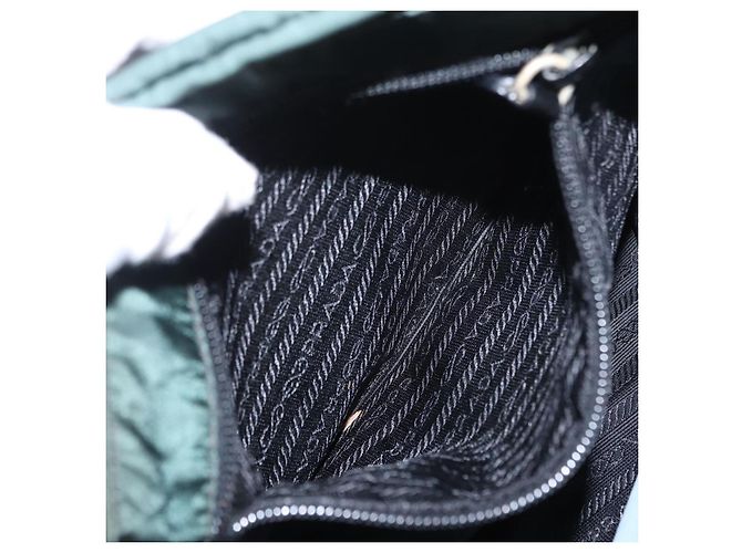 PRADA Borsa a Spalla in Nylon Verde Argento Auth 156244 - vista 24
