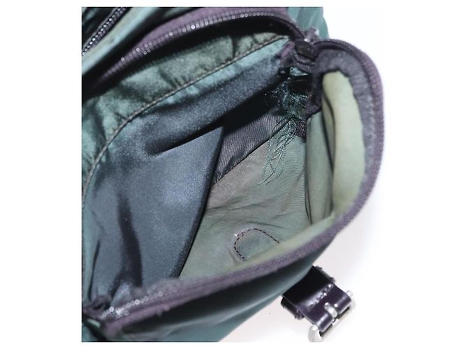 PRADA Borsa a Spalla in Nylon Verde Argento Auth 156244 - vista 25