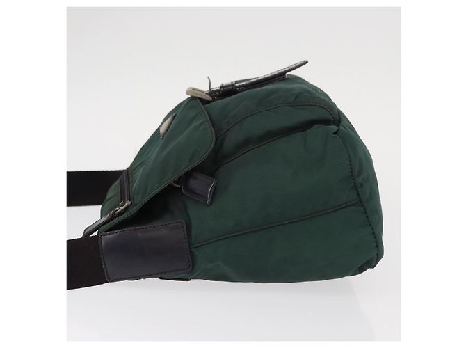 PRADA Borsa a Spalla in Nylon Verde Argento Auth 156244 - vista 4