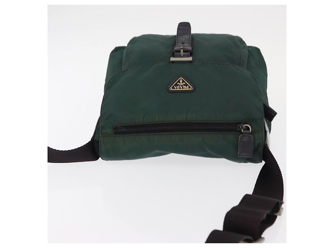 PRADA Borsa a Spalla in Nylon Verde Argento Auth 156244 - vista 6