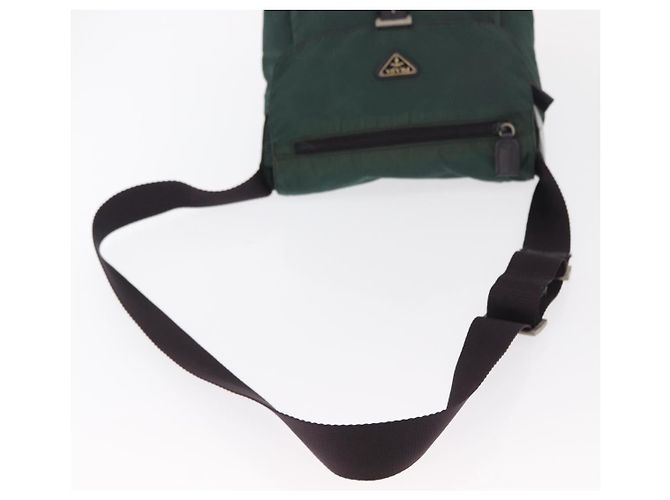 PRADA Borsa a Spalla in Nylon Verde Argento Auth 156244 - vista 7