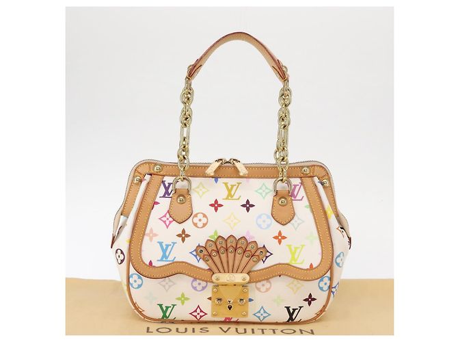 LOUIS VUITTON Borsa Gracie MM Monogram Multicolore Bianca M92590 LV Auth 151203SM Bianco - vista 12