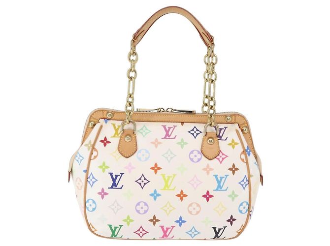 LOUIS VUITTON Borsa Gracie MM Monogram Multicolore Bianca M92590 LV Auth 151203SM Bianco - vista 2
