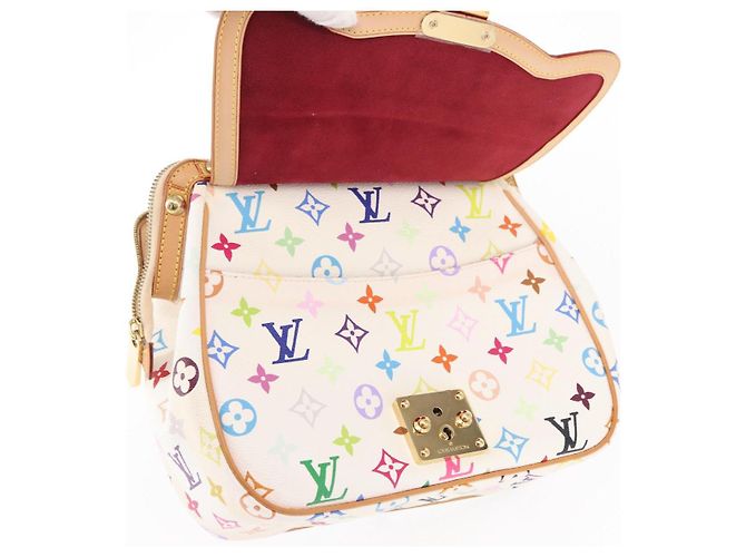 LOUIS VUITTON Borsa Gracie MM Monogram Multicolore Bianca M92590 LV Auth 151203SM Bianco - vista 28