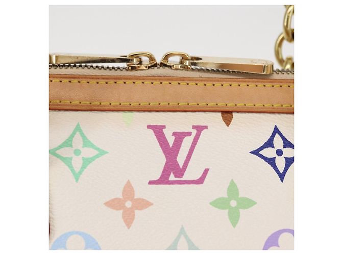 LOUIS VUITTON Borsa Gracie MM Monogram Multicolore Bianca M92590 LV Auth 151203SM Bianco - vista 3