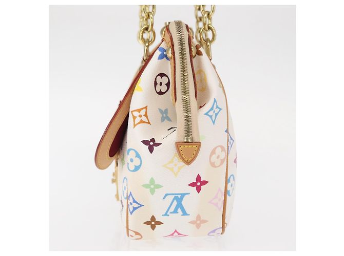 LOUIS VUITTON Borsa Gracie MM Monogram Multicolore Bianca M92590 LV Auth 151203SM Bianco - vista 4