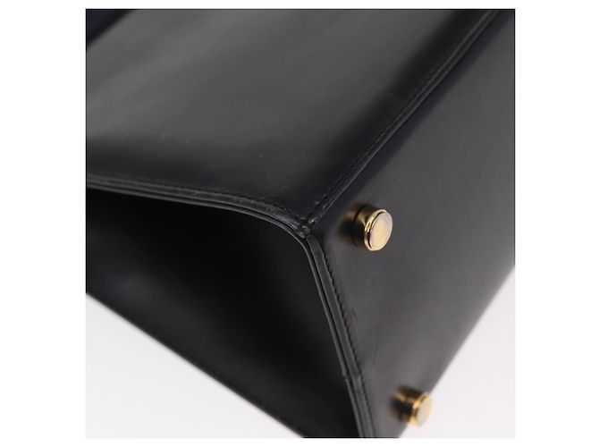 Borsa a mano in pelle Salvatore Ferragamo Vala 2 in 1 Blu Navy Oro Auth BA8399 - vista 17