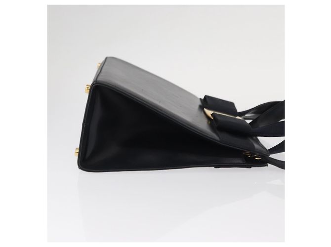 Borsa a mano in pelle Salvatore Ferragamo Vala 2 in 1 Blu Navy Oro Auth BA8399 - vista 3