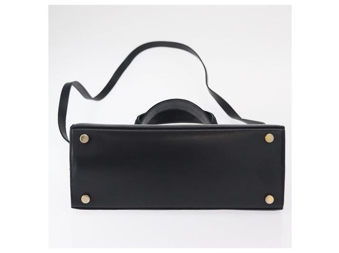 Borsa a mano in pelle Salvatore Ferragamo Vala 2 in 1 Blu Navy Oro Auth BA8399 - vista 5
