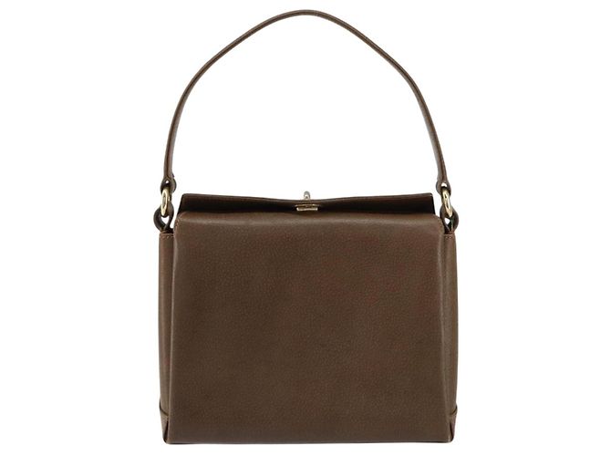 Gucci Borsa a Spalla in Pelle Marrone Oro Auth ep12021 D'oro - vista 13