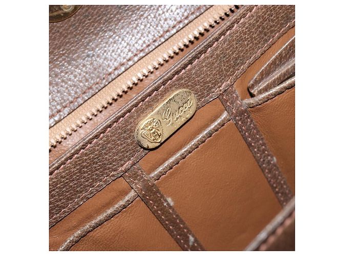 Gucci Borsa a Spalla in Pelle Marrone Oro Auth ep12021 D'oro - vista 18
