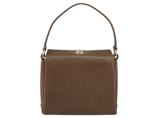 Gucci Borsa a Spalla in Pelle Marrone Oro Auth ep12021 D'oro - vista 2