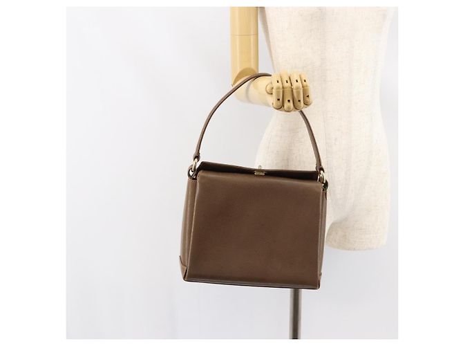 Gucci Borsa a Spalla in Pelle Marrone Oro Auth ep12021 D'oro - vista 22