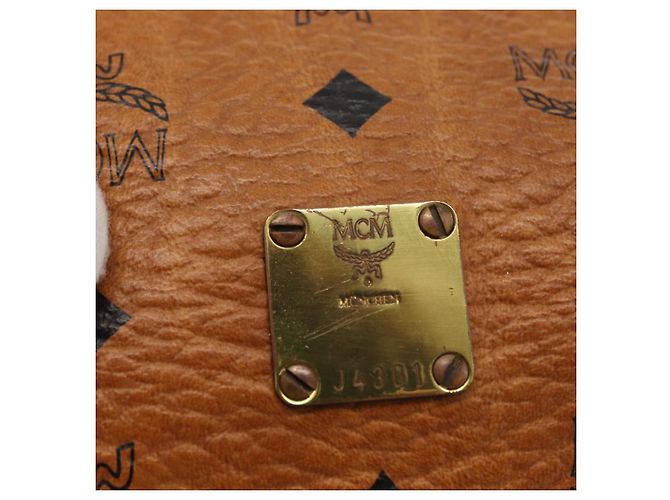 Borsa MCM Logogram Vicetos in pelle PVC marrone oro Auth BA8427 D'oro - vista 12
