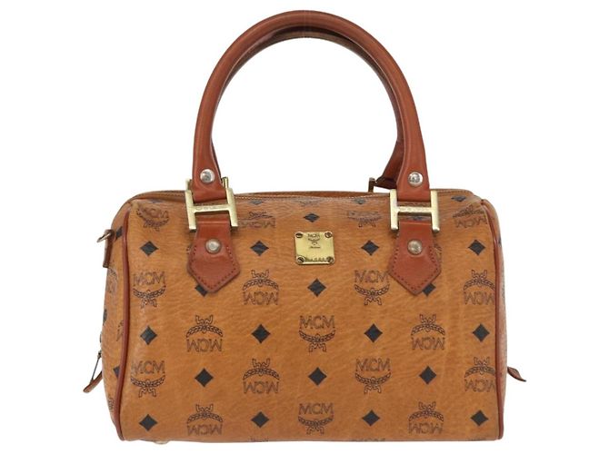 Borsa MCM Logogram Vicetos in pelle PVC marrone oro Auth BA8427 D'oro - vista 13