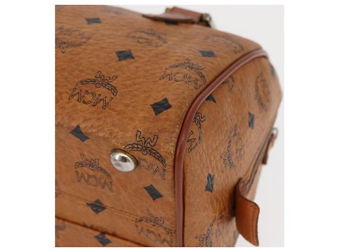 Borsa MCM Logogram Vicetos in pelle PVC marrone oro Auth BA8427 D'oro - vista 14