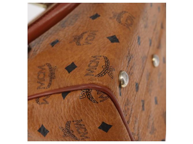 Borsa MCM Logogram Vicetos in pelle PVC marrone oro Auth BA8427 D'oro - vista 15