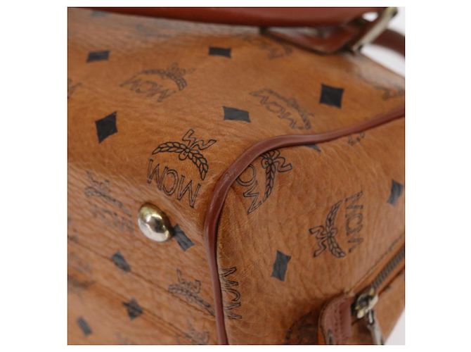 Borsa MCM Logogram Vicetos in pelle PVC marrone oro Auth BA8427 D'oro - vista 16