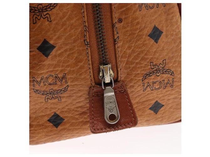Borsa MCM Logogram Vicetos in pelle PVC marrone oro Auth BA8427 D'oro - vista 17