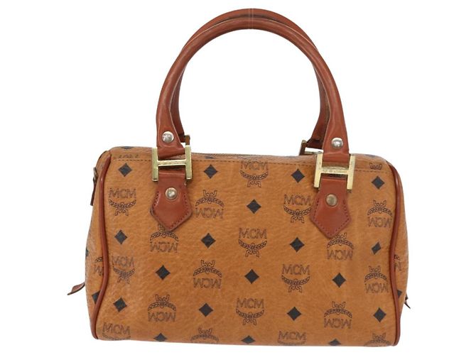 Borsa MCM Logogram Vicetos in pelle PVC marrone oro Auth BA8427 D'oro - vista 2