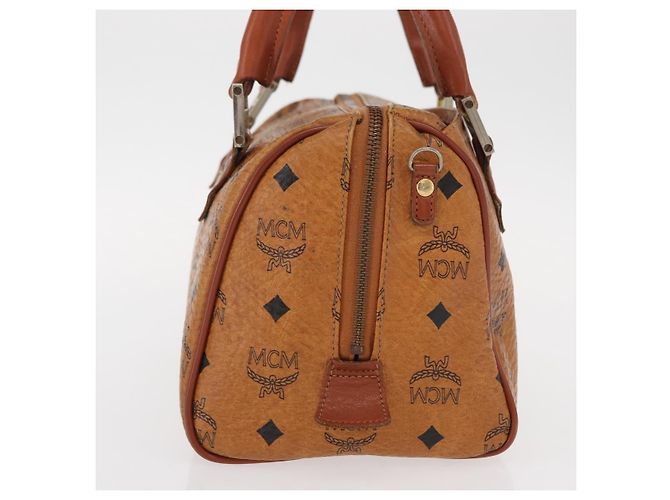 Borsa MCM Logogram Vicetos in pelle PVC marrone oro Auth BA8427 D'oro - vista 3