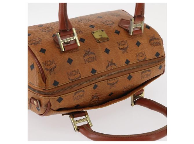 Borsa MCM Logogram Vicetos in pelle PVC marrone oro Auth BA8427 D'oro - vista 6