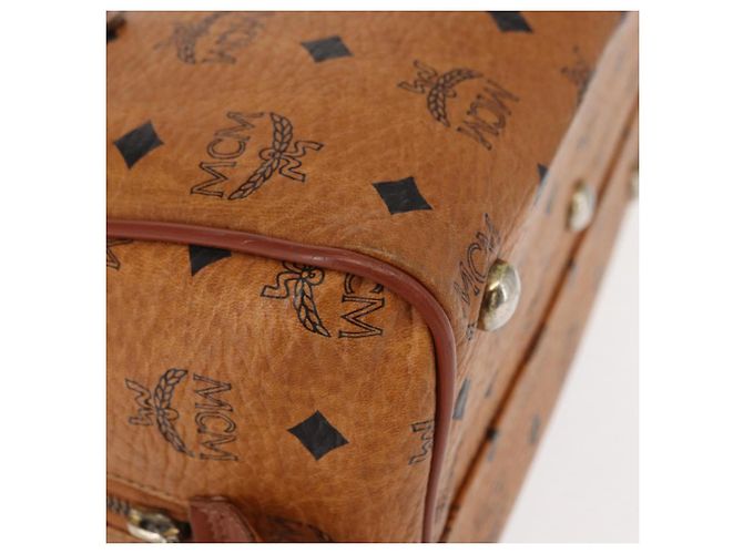 Borsa MCM Logogram Vicetos in pelle PVC marrone oro Auth BA8427 D'oro - vista 9