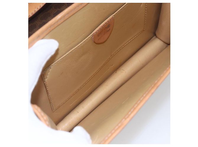 Céline Borsa a Spalla in Tela Macadam CELINE in Pelle PVC Marrone Oro Auth BA8389 D'oro - vista 10