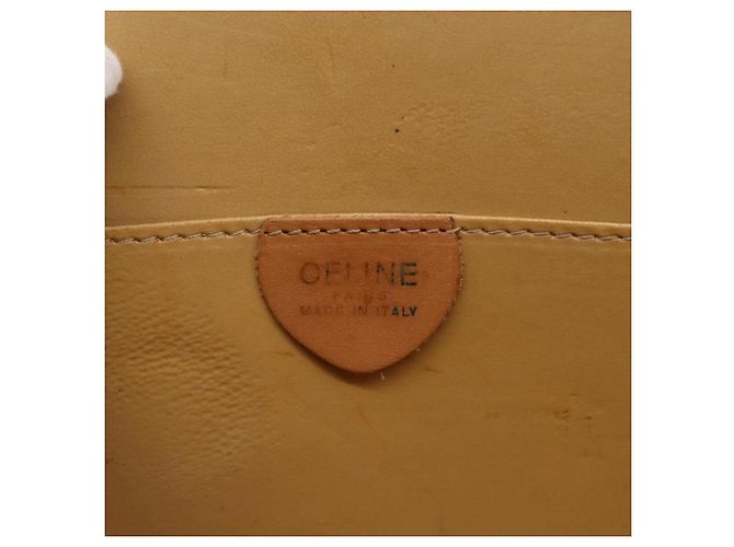 Céline Borsa a Spalla in Tela Macadam CELINE in Pelle PVC Marrone Oro Auth BA8389 D'oro - vista 17
