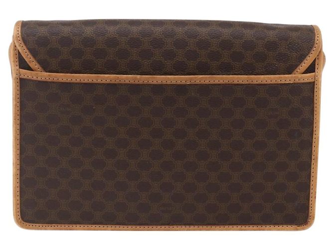 Céline Borsa a Spalla in Tela Macadam CELINE in Pelle PVC Marrone Oro Auth BA8389 D'oro - vista 2