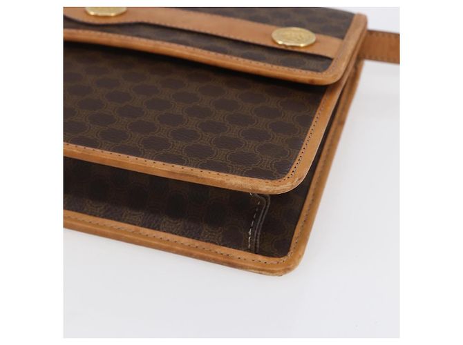 Céline Borsa a Spalla in Tela Macadam CELINE in Pelle PVC Marrone Oro Auth BA8389 D'oro - vista 9