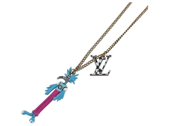 COLLANA ANIMALI LV LOUIS VUITTON metallo tono oro MP2928 LV Auth 154037SAM - vista 3