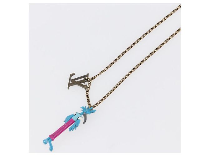 COLLANA ANIMALI LV LOUIS VUITTON metallo tono oro MP2928 LV Auth 154037SAM - vista 9