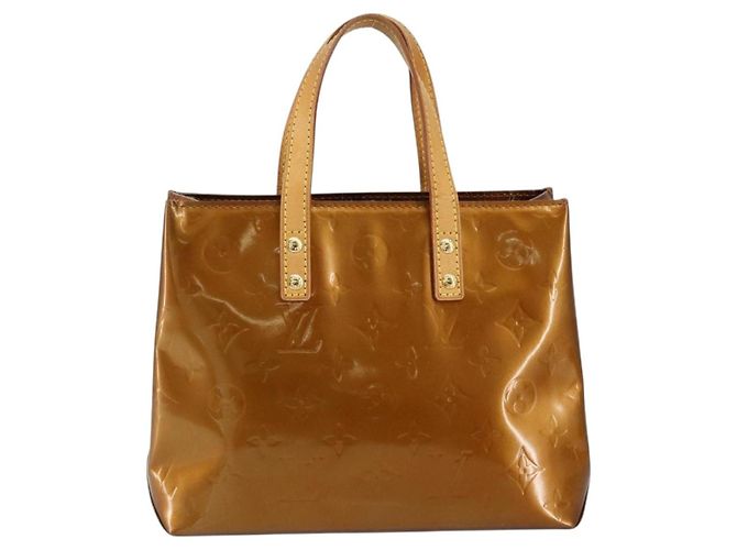 LOUIS VUITTON Borsa a Mano Monogram Vernis Reade PM Bronzo M91146 LV Auth BA8338 - vista 13