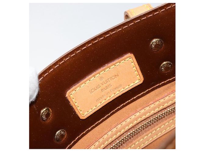 LOUIS VUITTON Borsa a Mano Monogram Vernis Reade PM Bronzo M91146 LV Auth BA8338 - vista 18