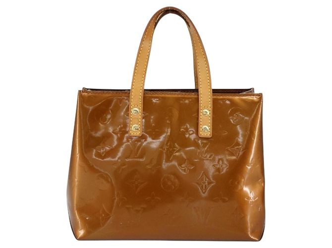 LOUIS VUITTON Borsa a Mano Monogram Vernis Reade PM Bronzo M91146 LV Auth BA8338 - vista 2