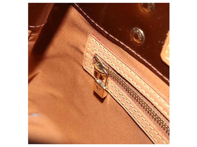 LOUIS VUITTON Borsa a Mano Monogram Vernis Reade PM Bronzo M91146 LV Auth BA8338 - vista 21