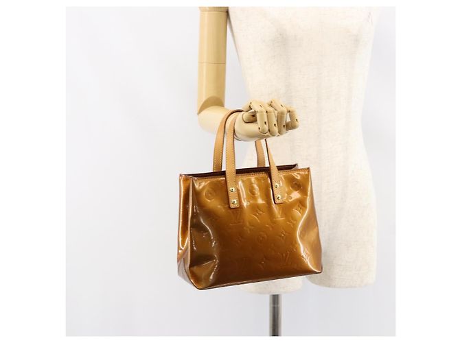 LOUIS VUITTON Borsa a Mano Monogram Vernis Reade PM Bronzo M91146 LV Auth BA8338 - vista 23