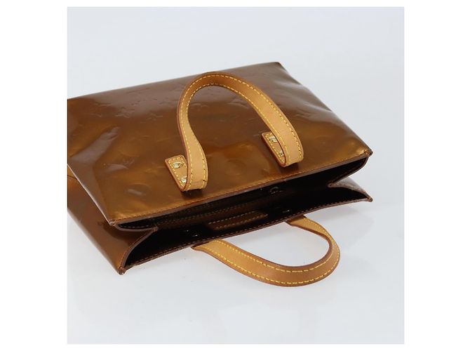 LOUIS VUITTON Borsa a Mano Monogram Vernis Reade PM Bronzo M91146 LV Auth BA8338 - vista 6