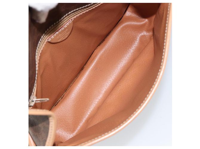 Céline Borsa a spalla circolare in tela Macadam CELINE in pelle PVC marrone oro Auth 153317 D'oro - vista 10