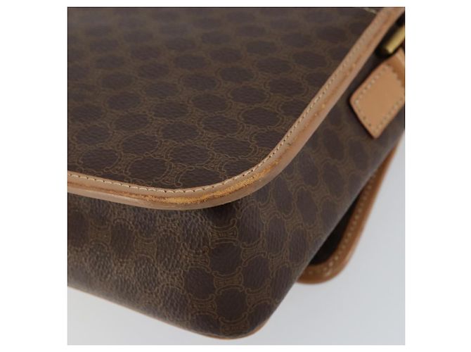 Céline Borsa a spalla circolare in tela Macadam CELINE in pelle PVC marrone oro Auth 153317 D'oro - vista 16