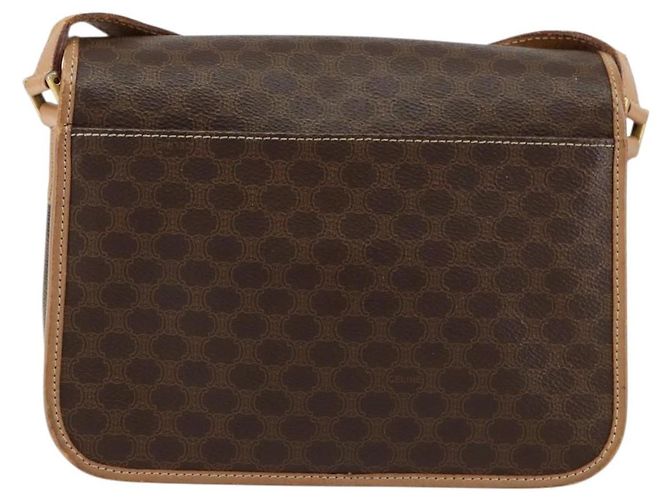 Céline Borsa a spalla circolare in tela Macadam CELINE in pelle PVC marrone oro Auth 153317 D'oro - vista 2