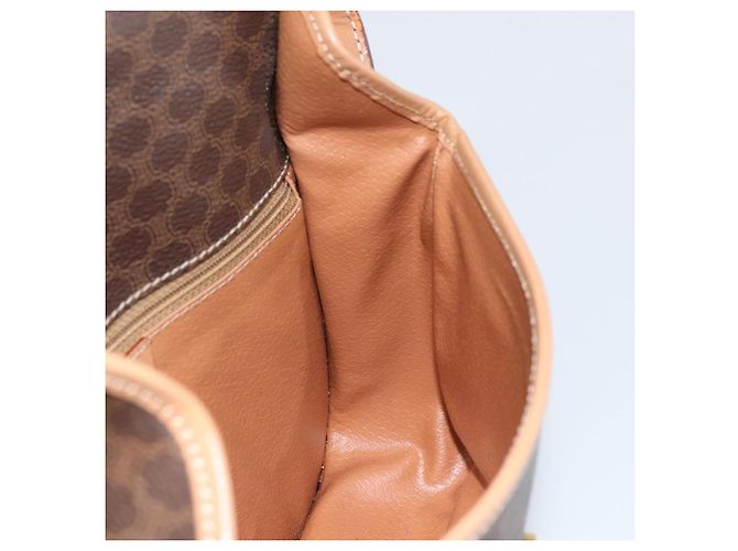Céline Borsa a spalla circolare in tela Macadam CELINE in pelle PVC marrone oro Auth 153317 D'oro - vista 20
