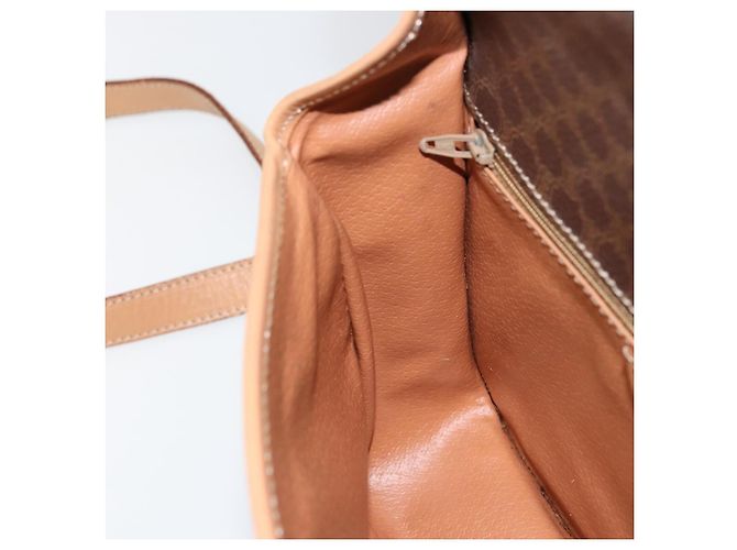 Céline Borsa a spalla circolare in tela Macadam CELINE in pelle PVC marrone oro Auth 153317 D'oro - vista 21